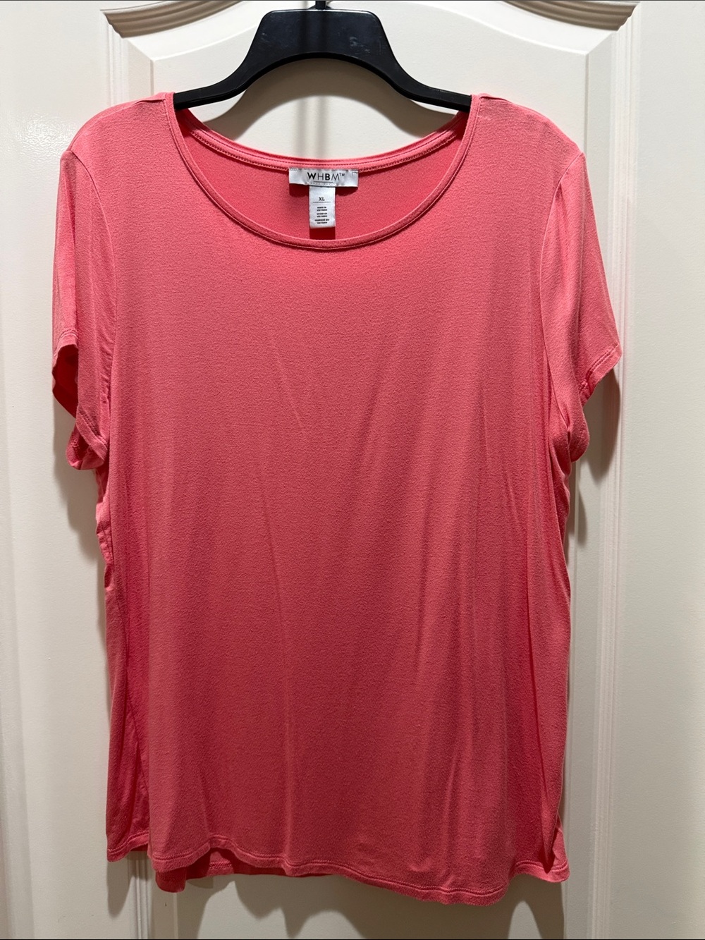White House Black Market Coral Scoop Neck Short Sleeve Tee NWOT XL